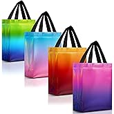 Nush Nush Set of 12 Rise Mix Medium Gift Bags - Colorful, Stunning and Shiny Reusable Gift Bags With Handles - Ideal Goodie Bag for Kids Birthday Party, Wedding Party Favors, Holidays, Events - 8x4x10