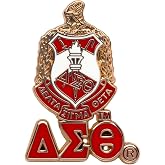 Delta Sigma Theta 3D Crest Lapel Pin with Letters