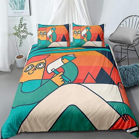 Amazon Zhqi H 子供の漫画のキャラクターかわいい布団カバーの3d印刷のために設定し寝具アウトレット漫画の寝具セット動物のベッドは クイーン キングの寝具 色 1 Size Us Full 0x229cm 寝具カバーセット オンライン通販