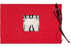 Kolo Noci Small 4x6 Photo Album, Holds 24 Photos, Ideal for Weddings and Baby Books, Red