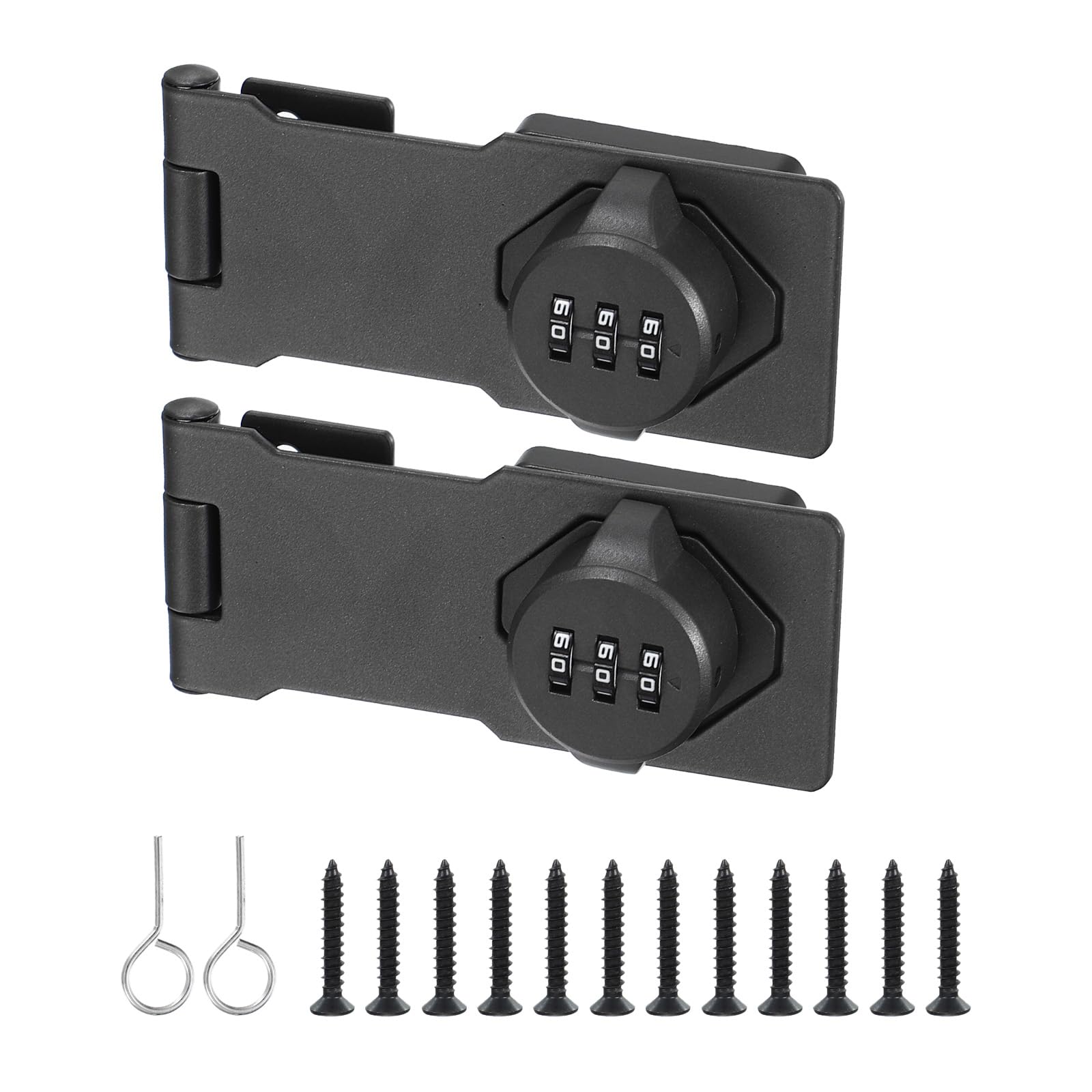 PATIKIL 4.5 Inch Cabinet Password Hasp Lock, 2 Pcs 3-Digit 180 Degree Barn Door Lock Security Combination Latch Lock for Drawers Cabinets Small Doors, Gray