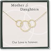 HOPE LOVE SHINE Mom Gift from Daughter - Sentimental, Meaningful Mother and Daughter Necklace, Jewelry, 14k Gold Plated Sterling Silver