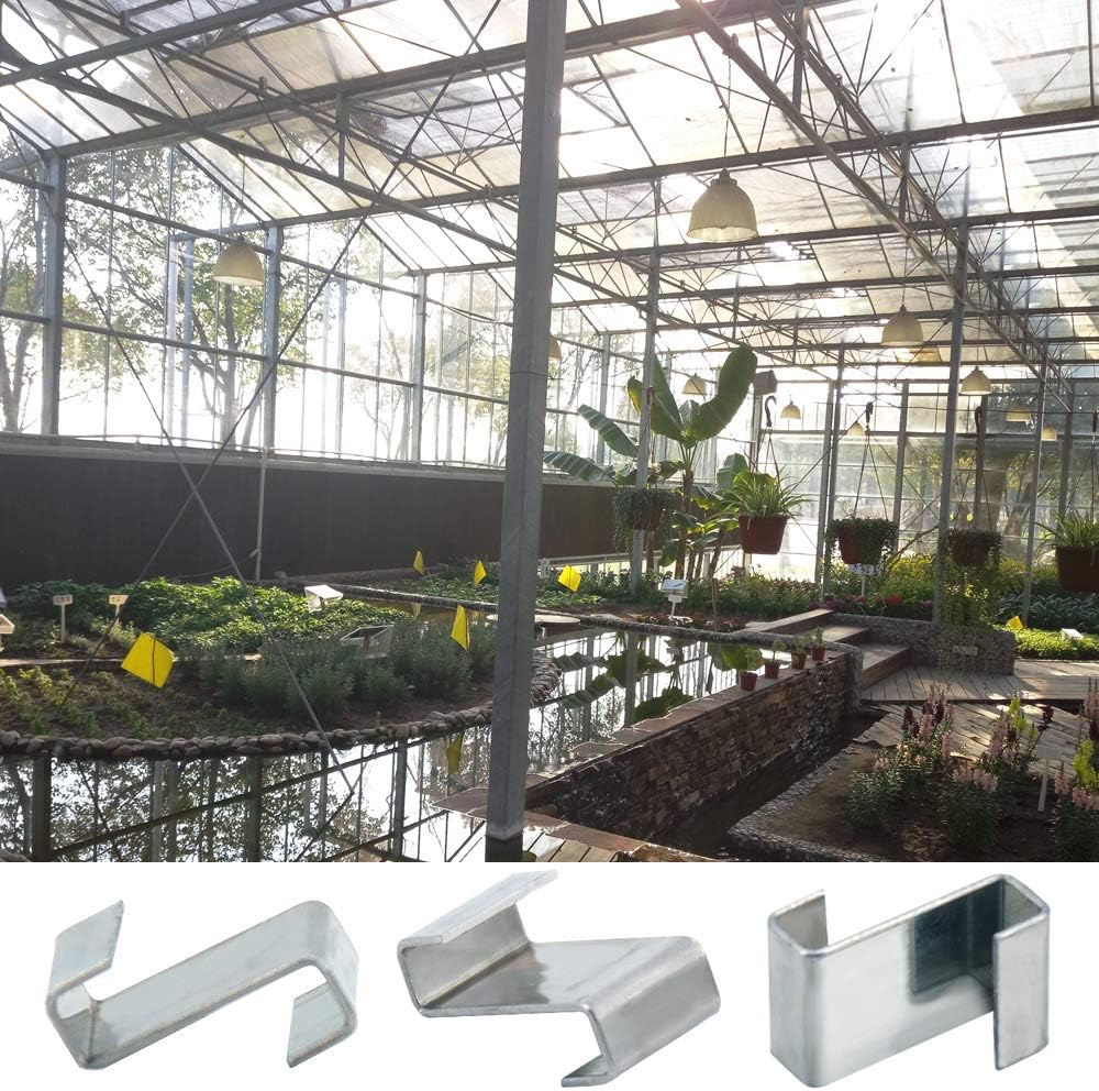 Skystuff 75 Pcs Greenhouse Overlap Z Clips for Greenhouse Glass