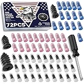 AUTOWN 72PCS Complete Tire Repair Rubber Nail Kit and Tire Plug Kit with Screw in Plugs for Car, Motorcycle, Truck Includes S