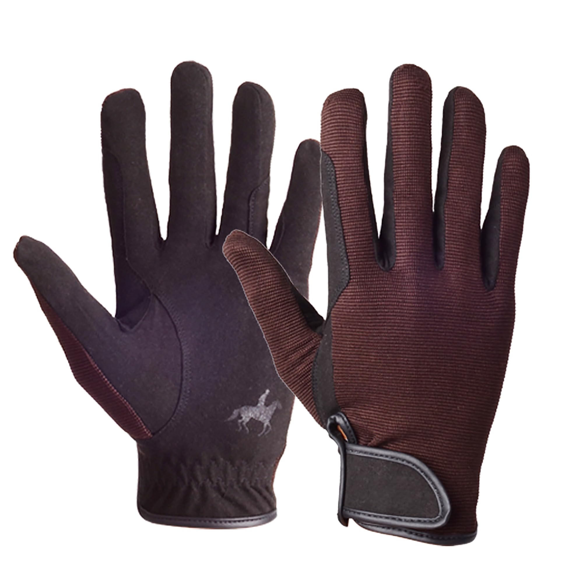 WDEC Horse Riding Gloves for Equestrian Ridng Professional, Breathable and Soft, Touchscreen Horse Riding Gloves, for Cycling Riding and Outdoor Activities exercise (brown, L)