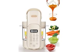 Baby Dolce Auto Baby Food Maker, 9 in 1 Glass Baby Food Processor Steamer Puree Blender, Multifunctional Cooking Grinding, He