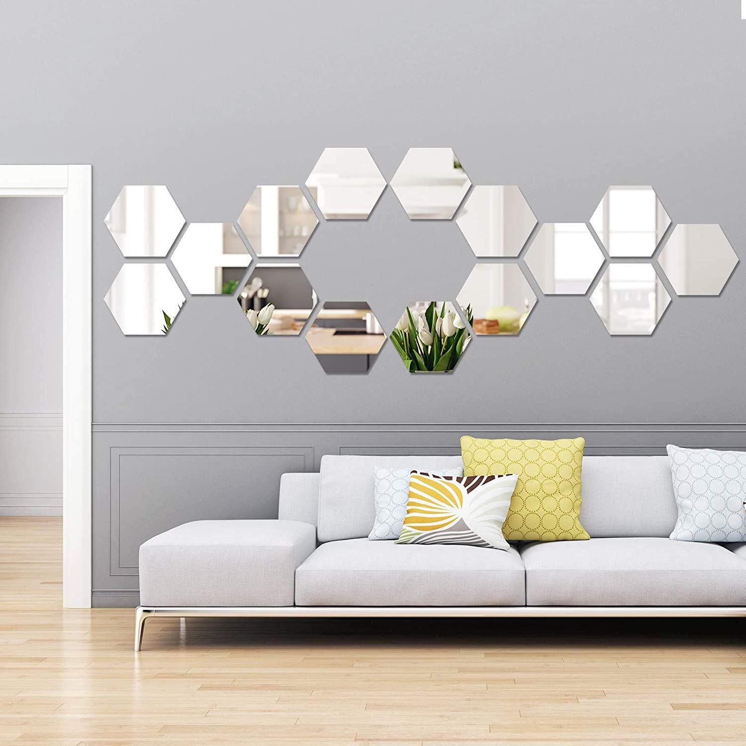 Creative 3D Hexagon Removable Mirror Home Decor Art DIY Acrylic Wall