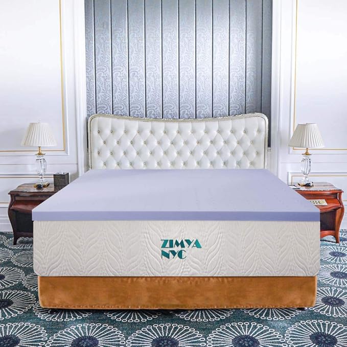 ZIMYANYC Cool Gel Memory Foam Mattress Topper,Supper Soft, CertiPURUS Certified