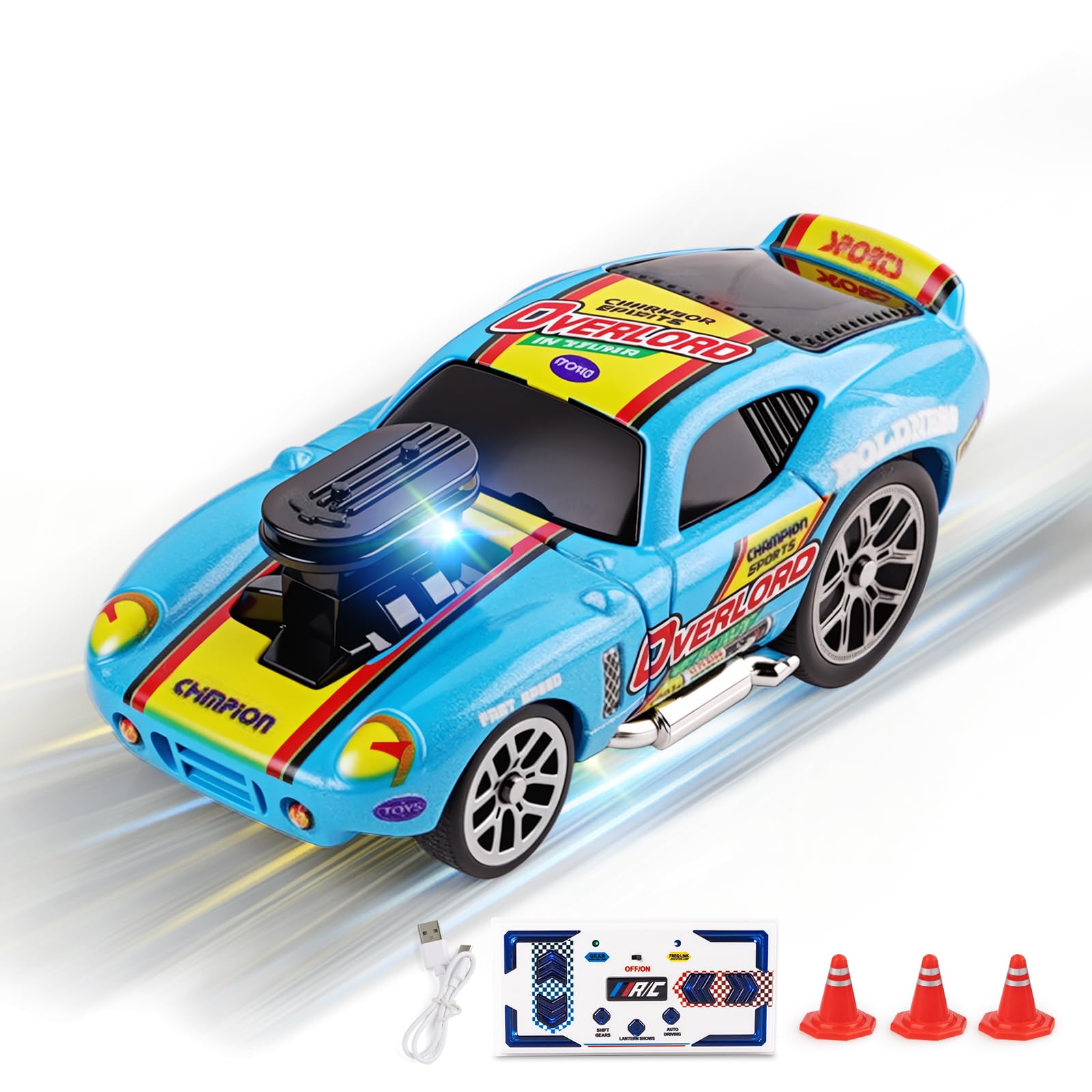 funnykid Mini Drift RC Cars – Remote Control Cars Gift Set Toys for 3 4 5 6 7 8 9 10 Year Old Boys, Alloy Body, 3 Speed, 30m Range, 30 Min Playtime, USB Type-C, 1:64 Scale, Build Your Racing Team