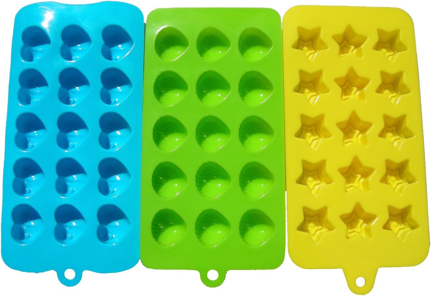 Lepilion Premium Silicone Candy Molds & Ice Cube Trays | Food Grade Silicone BPA FREE | Chocolate, Candy, Gummy, Jelly, More | Hearts, Stars, Shells Shape