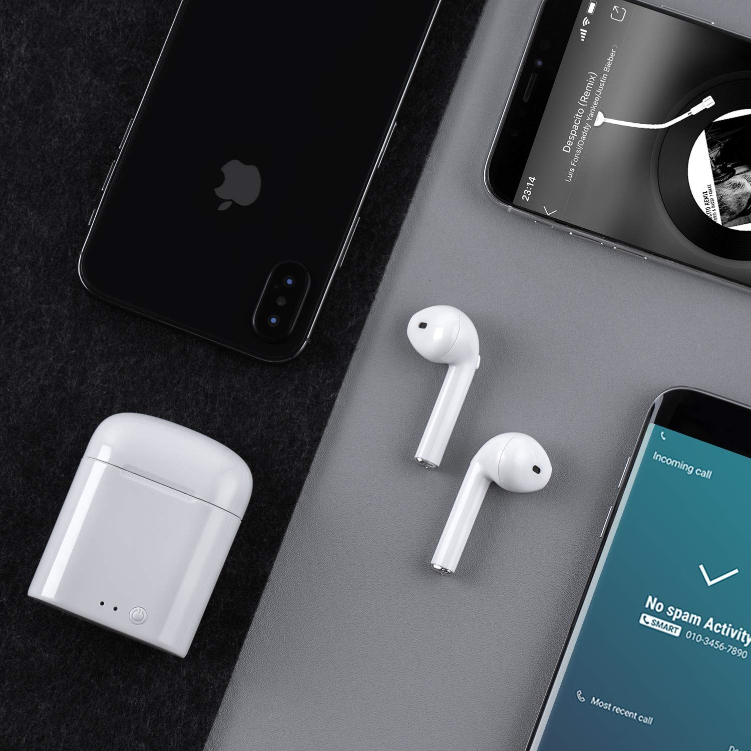 dizauL Wireless Headphones, Wireless Earbuds, Bluetooth Earbuds, Wireless Headsets Stereo In-Ear Earpieces with 2 Built-in Mic Earphone for Smartphones and Tablets