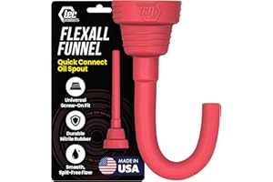 TEC Products FlexAll Quick Connect Oil Spout - Nitrile Rubber Screw-on Oil Change Funnel & Fluid Transfer - Fits Gallon, Quart, Pint Container - Ideal for Autos, Tractors & Boats (7.35 x 1.75 Inches)