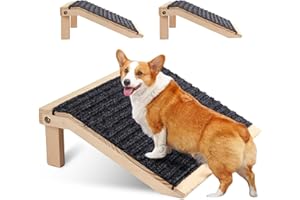 In hand Dog Ramp, Low-Angle Pet Stair Ramp for Small Dogs & Cats for Any Staircase, Non-Slip Steps Stair Assist for Elderly, Injured Pets, 2 Packs