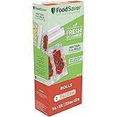 FoodSaver 11" x 16' Vacuum Seal Rolls with BPA-Free Multilayer Construction for Food Preservation, 2-Pack
