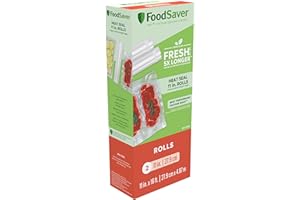 FoodSaver 11" x 16' Vacuum Seal Rolls with BPA-Free Multilayer Construction for Food Preservation, 2-Pack