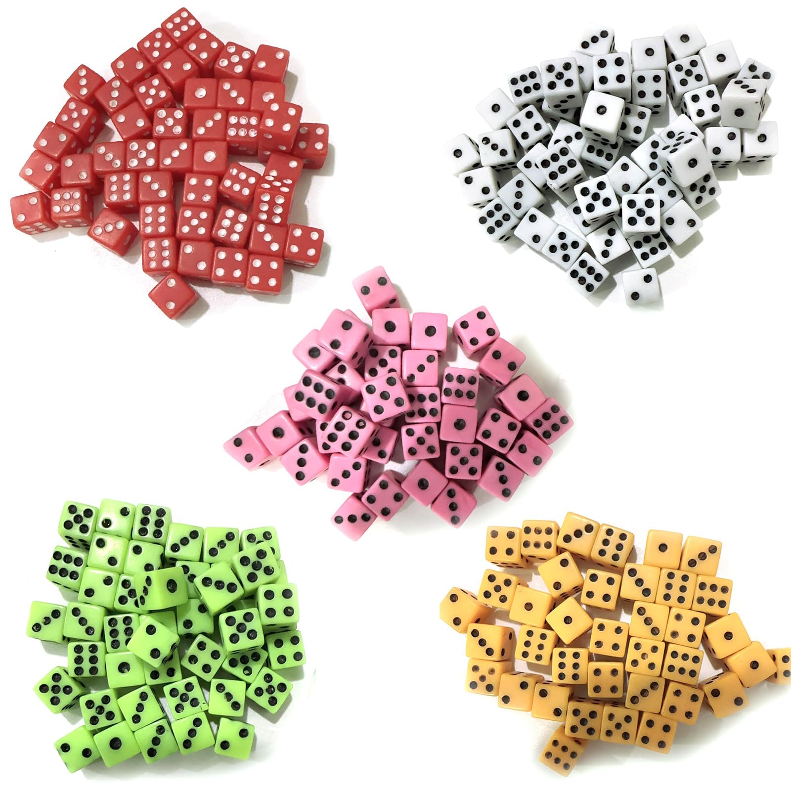FILOEEX 500 Pcs Colored Dice Set,8mm Mini Dice Set,6 Sided Small Dice,Mini Dice Bulk for Parties Board Games Early Elementary Classroomteaching Math Learning