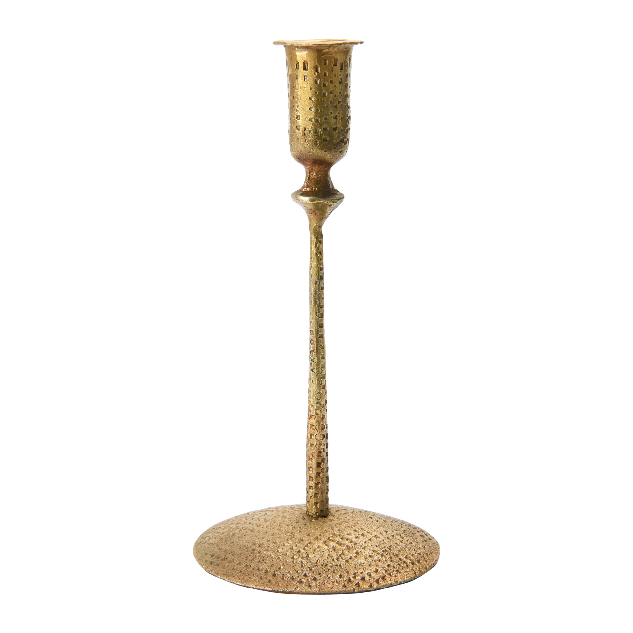 Creative Co-op Hand-Forged Hammered Metal Taper, Antique Brass Finish Candle Holder