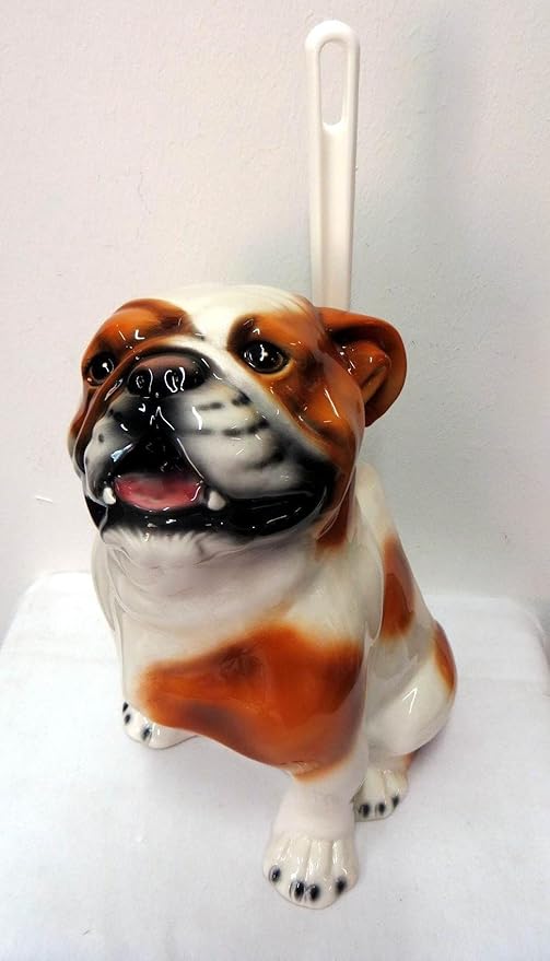 Design WCBürstenhalter &quot;englischer BULLDOG&quot; Hund mit Bürste * Italien