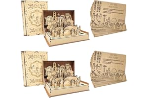 Uhive Family Easter Holy Week Gift Teaching Aid, Family DIY Easter Resurrection Scene Decor Book Kit, Unique Wooden Handmade Heirloom Story Display, Holy Week Keepsake Gift for Family (2pcs)