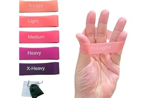 Tesistance Resistance Bands for Hands - 5 Level Finger Grip Strengthener for Forearm, Hand and Finger Exercises, Finger Stret