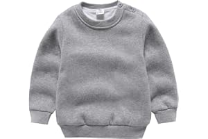 CuteOn Boy's Girl's Crewneck Cotton Long Sleeve Winter Fleeced-Lined Sweatershirt