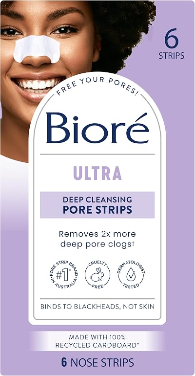 Bioré Ultra Pore Strips Glycerin Blackhead Removal 6 Count