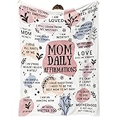 BaubleDazz New Mom Gifts Blanket, Mama Daily Affirmations, Postpartum Pregnancy Gift for First Time Moms, Mommy to Be, Mama, New Mom Essentials, First Mothers Day Birthday Gifts for Moms(50" x 60")