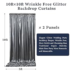 Outpain Thick 10 ft x 10 ft Black Silver Sequin
