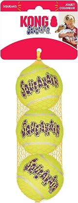 KONG Squeakair Balls Dog Toy Premium Squeak Tennis Balls 3 Pack Medium view 8