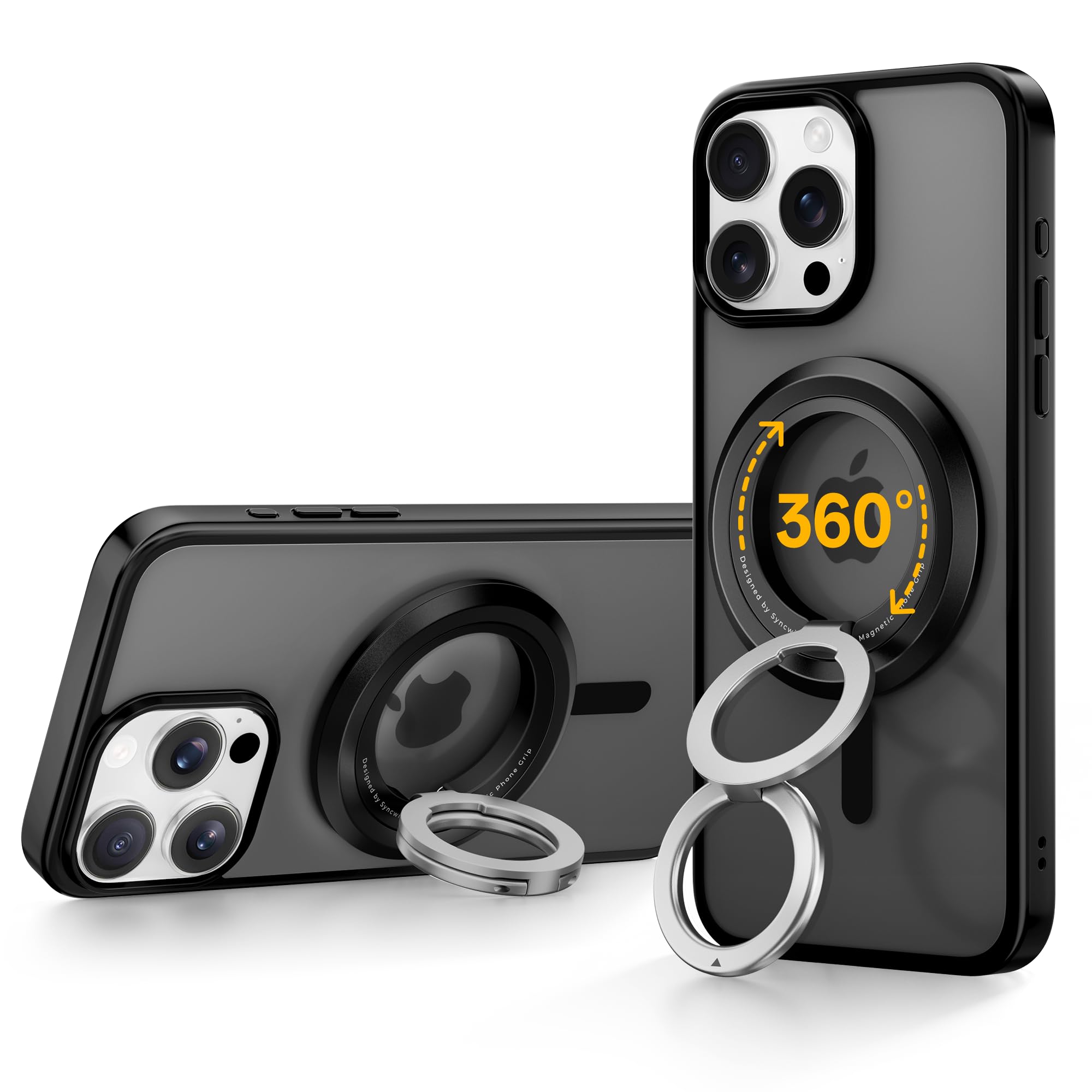 Photo 1 of SYNCWIRE for MagSafe Ring Phone Holder, 360° Rotation Magnetic Cell Phone Grip Dual-Sided Magnets Phone Ring Kickstand Compatible with iPhone 16 15 14 13 12 Pro Max MagSafe, Android, Samsung etc.