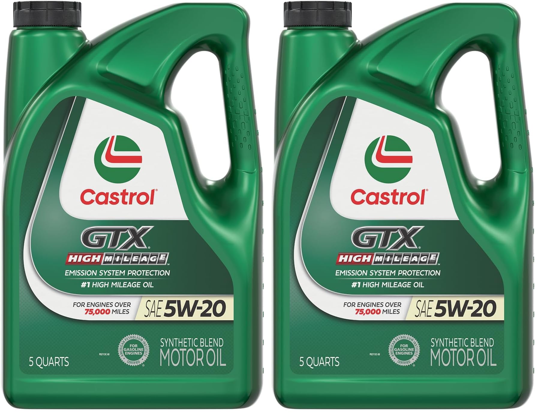 Castrol GTX High Mileage 5W-20 Synthetic Blend Motor Oil, 5 Quarts (Pack of 2) Image