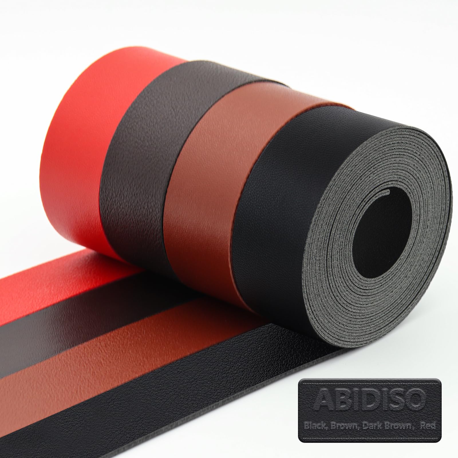 Double Sided Faux Leather Strips - Soft Smooth Leather Strap Very Suitable for DIY Leather Craft Projects, 1 Inch Wide 72 Inches Long, 1.8mm Thickness - Black