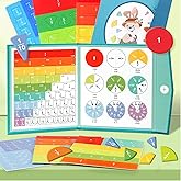 Magnetic Fraction Demonstration Book, 103 PCS Magnetic Fraction Tiles Fraction Magnets for Elementary School Math Learning Toys for Kids Fraction manipulatives Magnetic Fraction disc Set