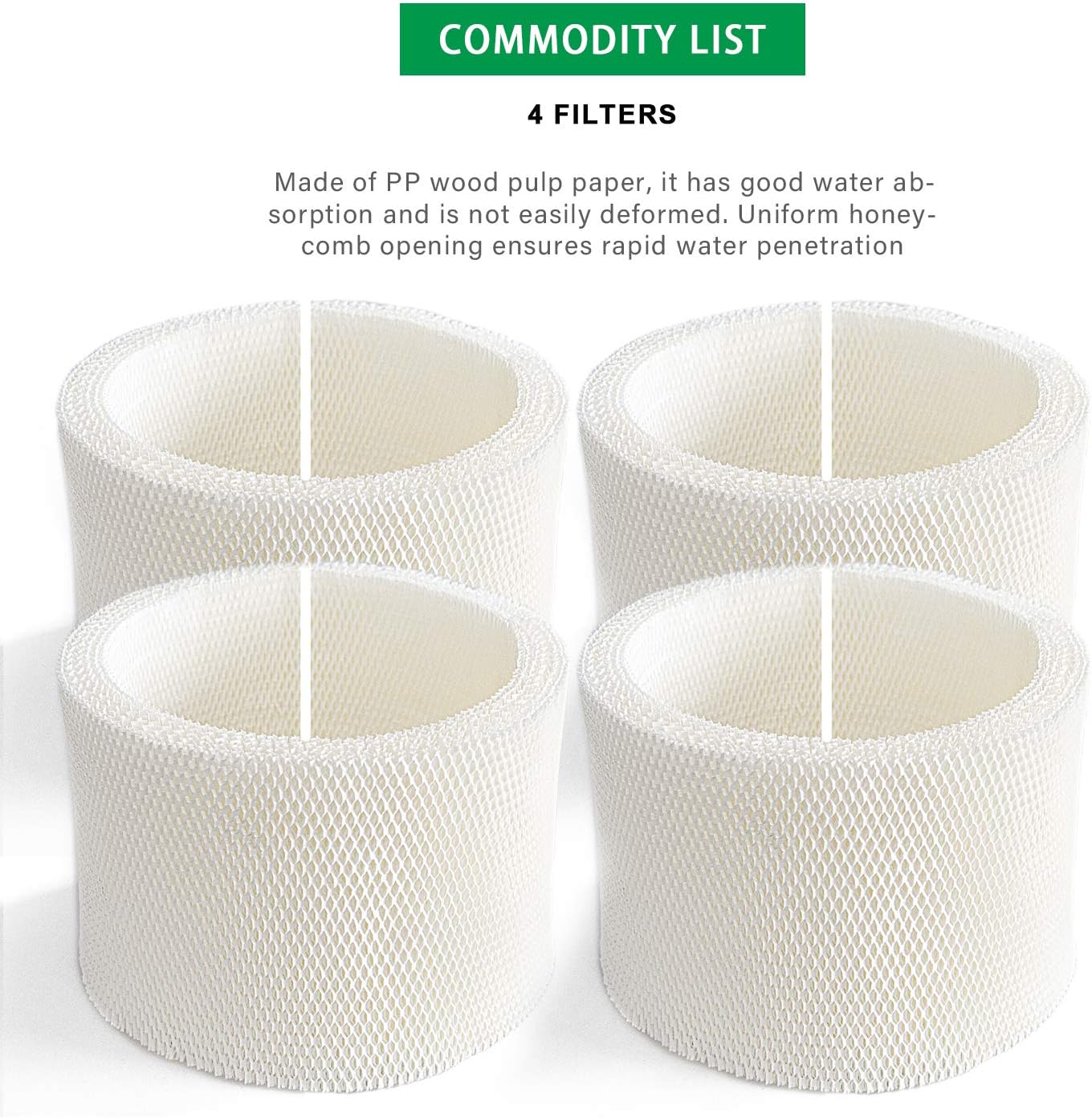 SKROS 4 Pack Replacement Wick Humidifier Filter Compatible with Essick Air MAF2 Moist AIR MA0800, MA0600, MA0601 & Kenmore 15408, 29988 -
