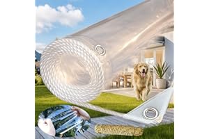ZGLCQSGY Clear Vinyl Tarp 3.3'x8.2' Clear Tarps Heavy Duty Waterproof 14 Mil Thicken Transparent Waterproof Tarpaulin Clear Tarps with Grommets for Covering Garden Plant Patio Greenhouse Tarp