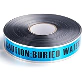 Obossy Detectable Buried Line Caution Tape &ndash; 2" x 1000 ft, 5 Mil Utility Marking Tape &ndash; Durable Underground Safety Tape for Line Warning (Water)