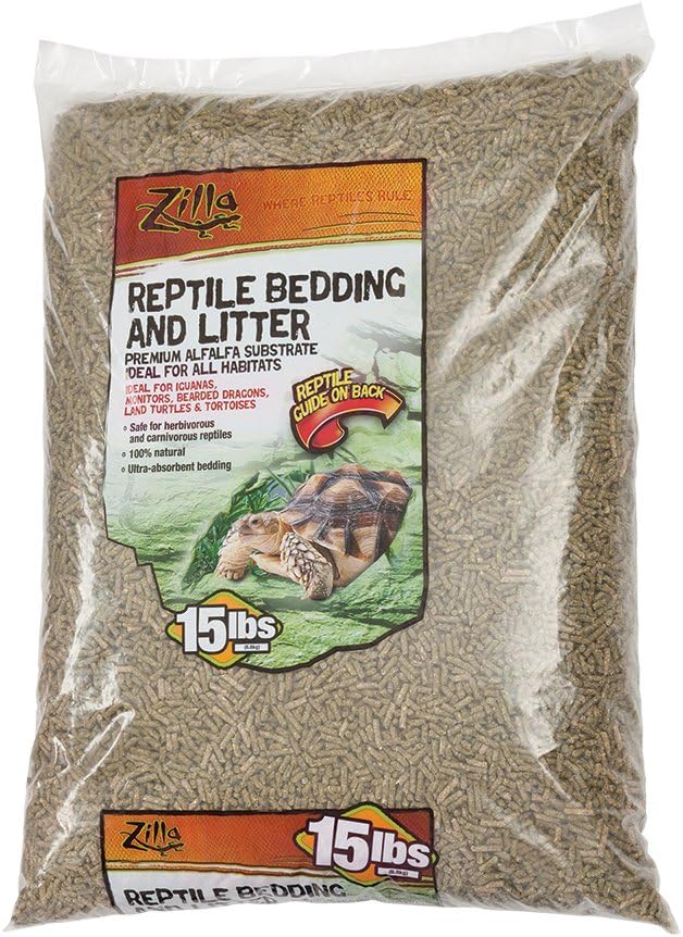 Zilla Reptile Terrarium Bedding Substrate Litter Alfalfa, 15Pounds