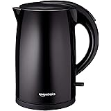 AmazonBasics Double-Walled Stainless Steel Electric Kettle - 1.7 Liter (Renewed)