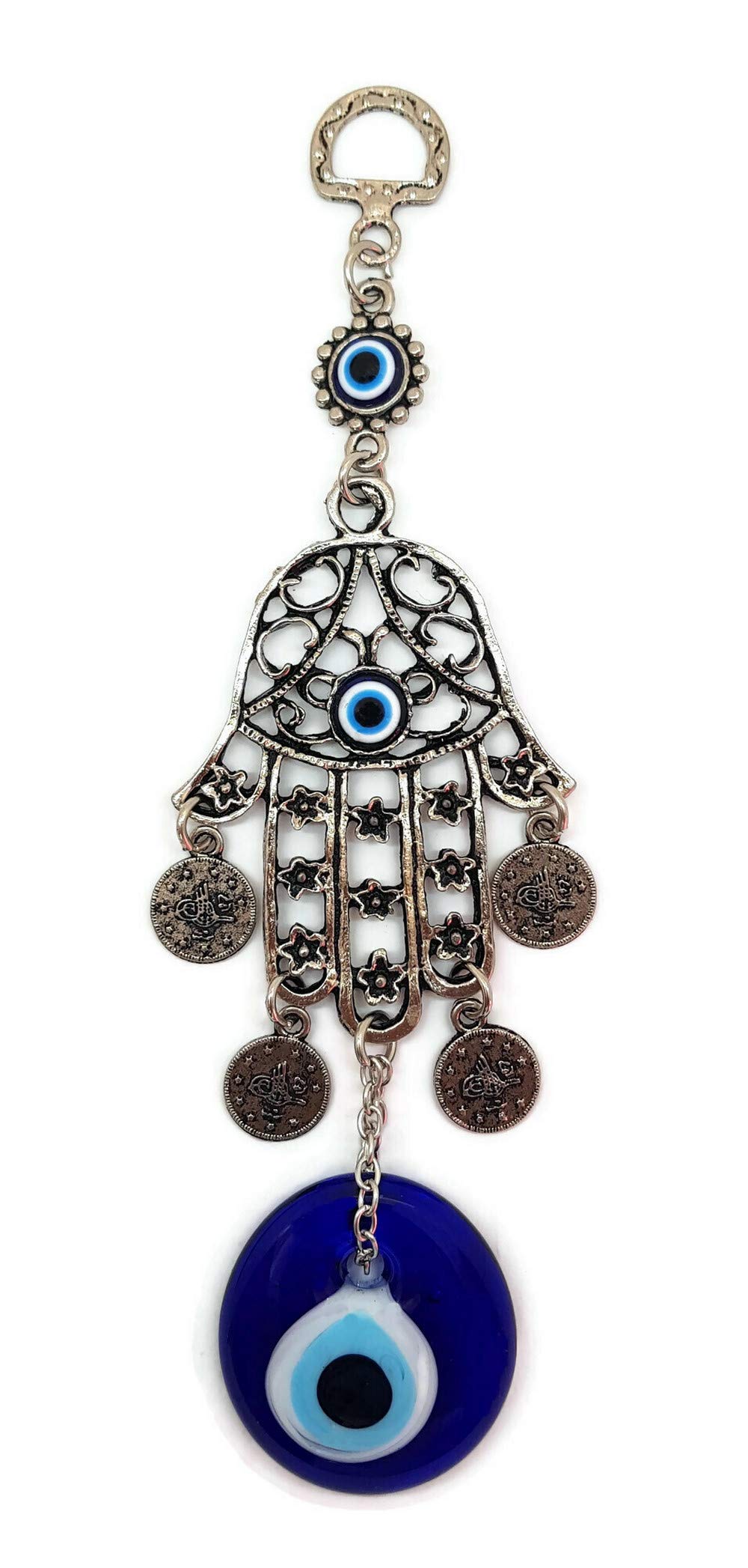 MYSTIC JEWELS – Turkish Eye Pendant with Fatima Hand for Wall and Avoid Bad Eyes in Your Home
