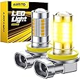 AUXITO Upgraded H11/H8 LED Fog Light Bulbs, 3000K Amber Yellow, 1:1 Mini Size H11/H8/H16 Yellow LED Fog Light Bulbs, 360° Full Illumination(Pack of 2)