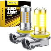 AUXITO Upgraded H11/H8 LED Fog Light Bulbs, 3000K Amber Yellow, 1:1 Mini Size H11/H8/H16 Yellow LED Fog Light Bulbs, 360&deg; Full Illumination(Pack of 2)