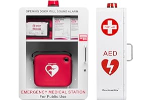 OVERDOSE KITS Emergency Medical Station – Wall Mount Cabinet for AEDs, Naloxone, Bleeding Control & First Aid Kits – Public Space Storage Solution – White, Large (AED & Accessories Not Included)