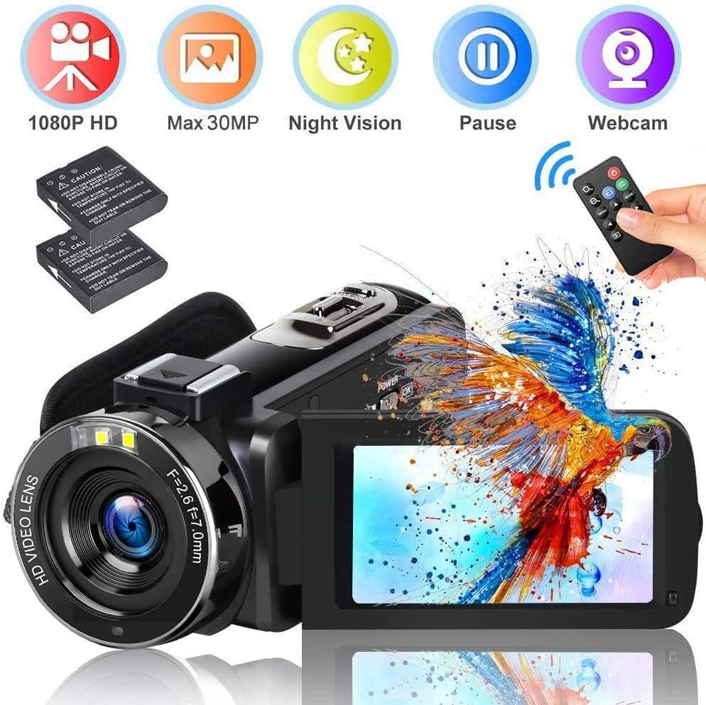 Video Camera Camcorder ifmeyasi 2020 Upgraded FHD 1080P
