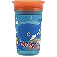 Nuby 360 Degree Easy Sip 3D Grip Wonder Cup with Printed Silicone Sleeve, 10 Oz, Whale