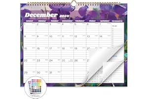 XISIDO 2025 Calendar, Calendar 2024-2025, 18 Months Wall Calendar July 2024 to Dec 2025 Calendar with Julian Dates, 14.8" X 11.5" (Flower)