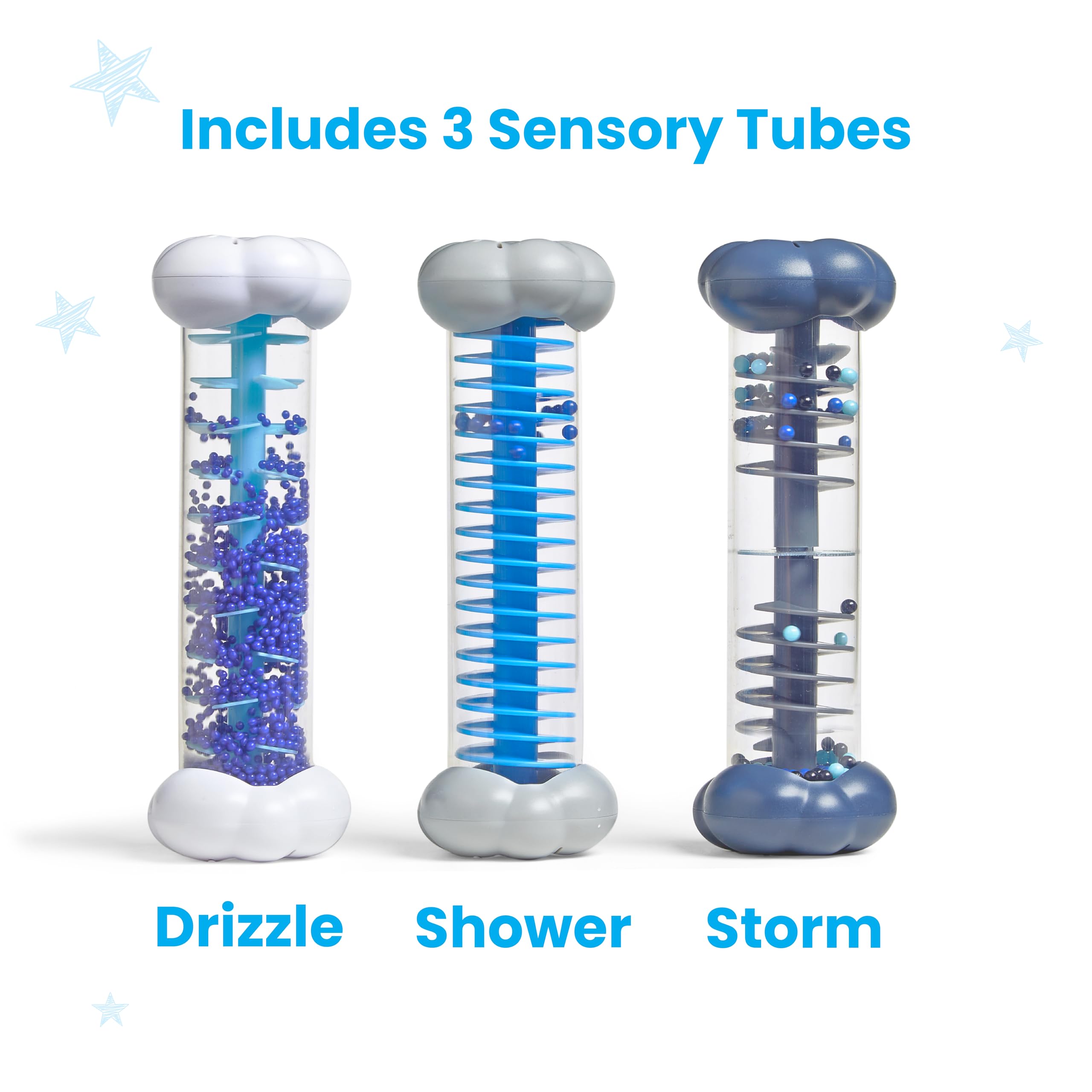 hand2mind Calming Sounds Sensory Tubes, Rain Sound Fidget Tubes, Rain Stick Instrument, Toddler Sensory Toys, Calm Down Corner Supplies, Science Classroom Weather Toys, Play Therapy Activities