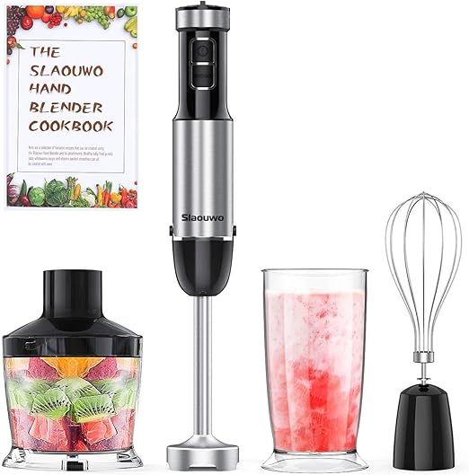 Slaouwo Hand Blender 4in1 Hand Immersion Blender Set, 800w Stick