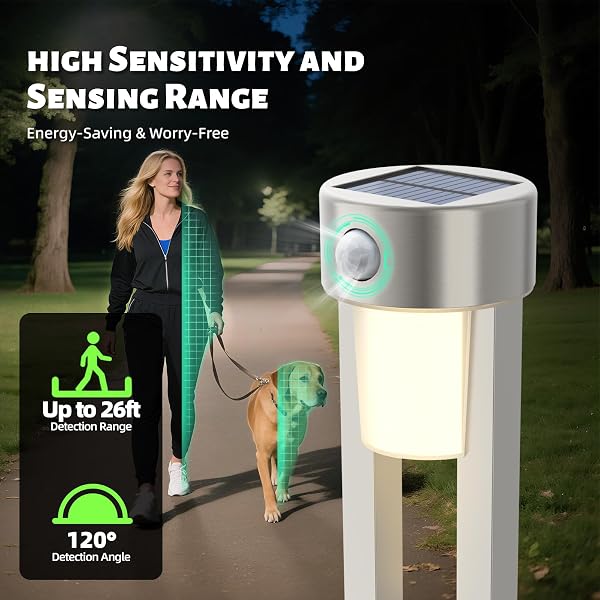 SOLAR BOLLARD LIGHTS OUTDOOR STAINLESS STEEL PATHLIGHT 2PACK