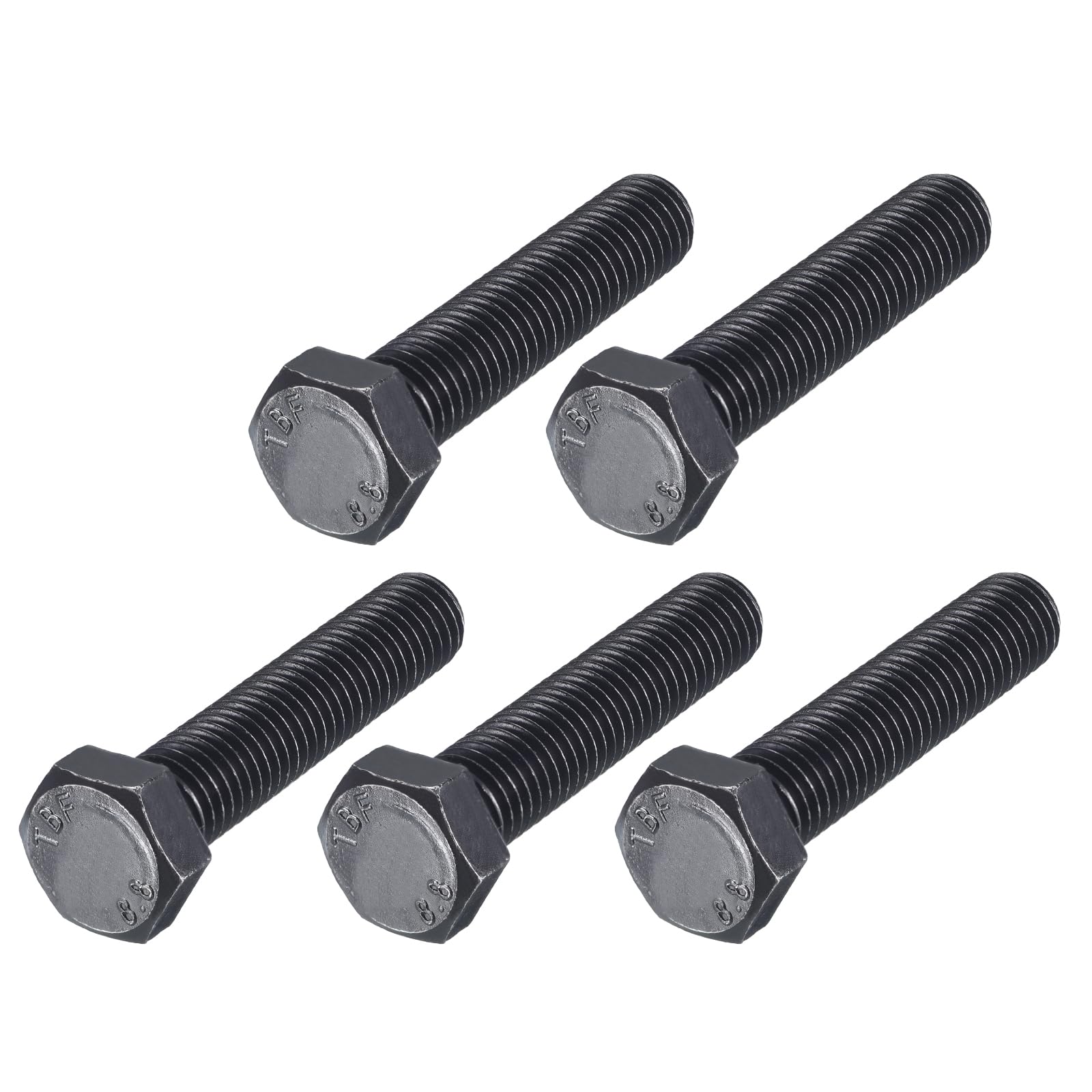 METALLIXITY Hex Bolts (M12-1.75x60mm) 5Pcs, 8.8 Grade Carbon Steel Fully Threaded Black Oxide, Coarse Thread UNC Hex Head Screw Bolt - for Furniture Repair โ image 1