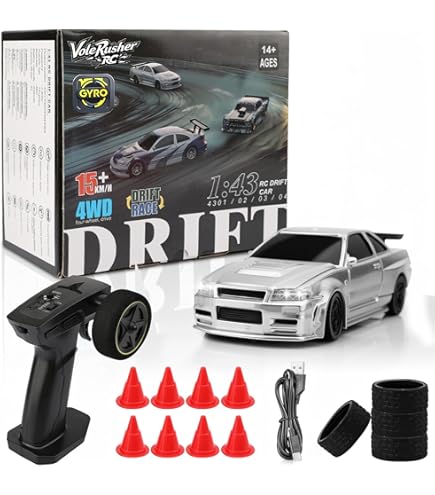 Amazon.com: FLYCOLOR Turbo Racing 1:76 Scale Drift RC Car with
